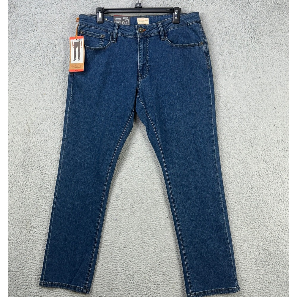 Weatherproof Mens Vintage Straight Jeans 34X30 Blue 5 Pocket‎ Stretch Denim NEW